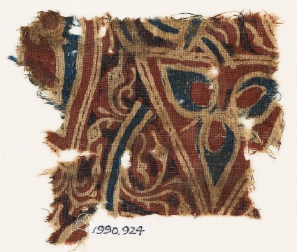Textile fragment with stylized flowerfront
