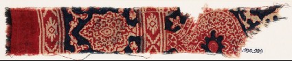 Textile fragment with oval medallion and possibly a treefront