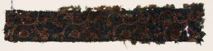 Textile fragment with tendrils, flowers, and leavesfront