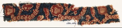 Textile fragment with tendrils and rosettesfront