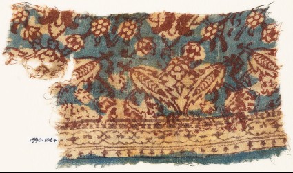 Textile fragment with floral patternsfront