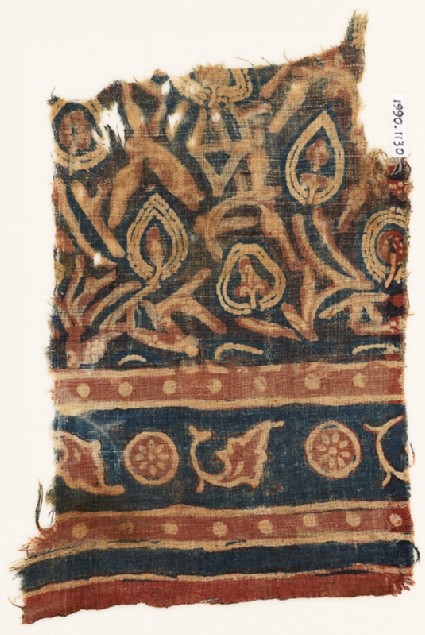 Textile fragment with stylized plantsfront