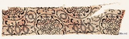 Textile fragment with circles, interlace, and tendrilsfront