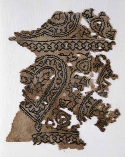 Textile fragment with heartsfront