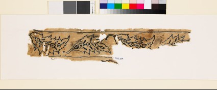 Textile fragment with saz leaves, flower-heads, and leavesfront