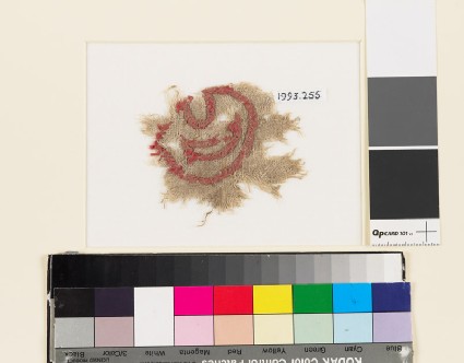 Textile fragment with leaf and crescentfront