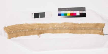 Textile fragment with rows of chevronsfront