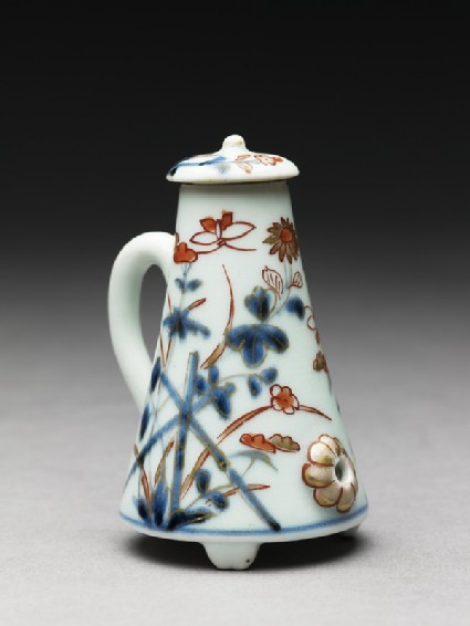 Miniature coffee pot with flowers and butterfliesside