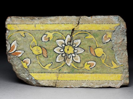 Border tile from the tomb of Madin Sahib with floral meander designfront