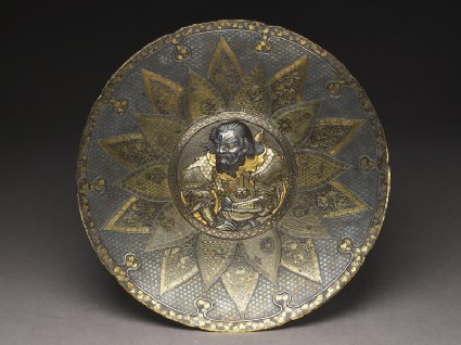 Lobed dish with a Chinese warriortop