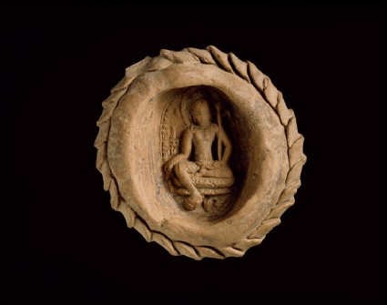 Votive plaque of a seated bodhisattva, possibly Padmapanifront