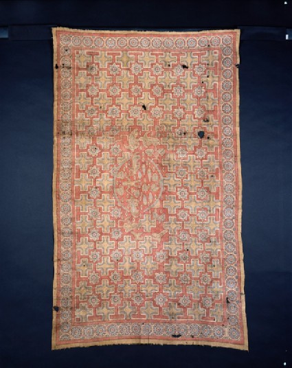 Cloth with rice field, buffalo, and human figuresfront