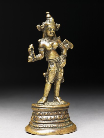 Figure of a bodhisattva, probably Manjushriside