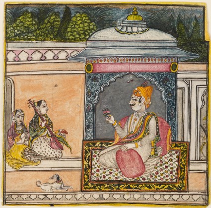 A Raja listening to music on a terracefront