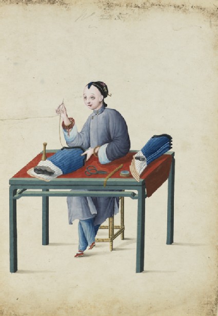 A Woman Making Stockingsfront