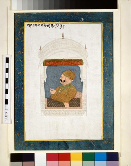Maharaja Madho Singh at a jharoka balconyfront