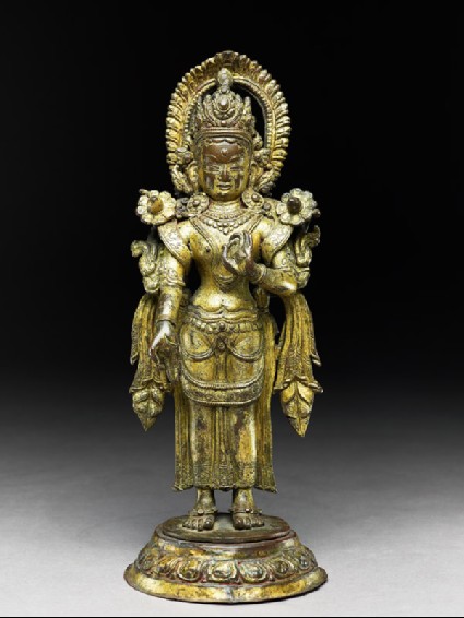 Standing figure of a female deityfront
