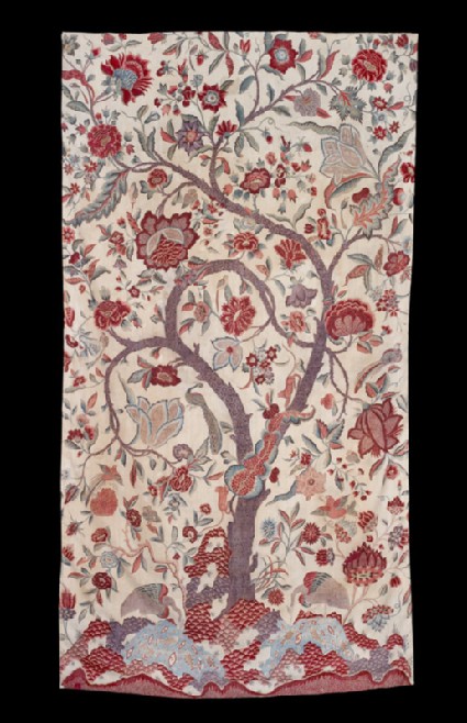 Fragment of a palampore, or bed cover, with tree of lifefront