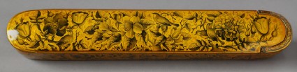 Qalamdan, or pen box, with birds and flowersfront