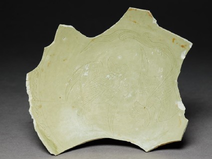 Greenware sherd with two phoenixesfront