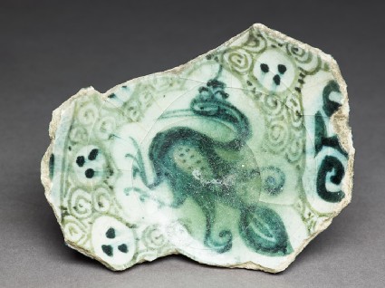 Base fragment of a bowl with birdtop