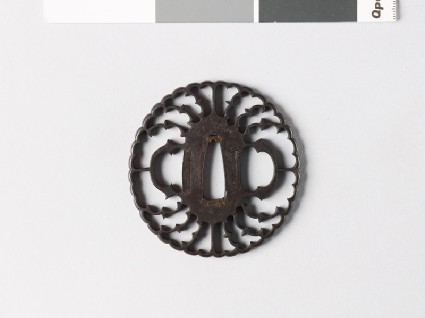 Tsuba in the form of a flower with myōga, or ginger shoots, and karigane, or flying geesefront