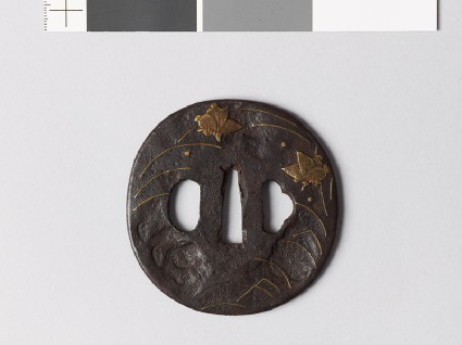 Tsuba with grasses and butterfliesfront