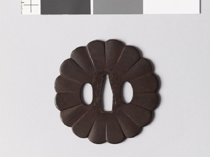 Tsuba in the form of a chrysanthemum flowerfront