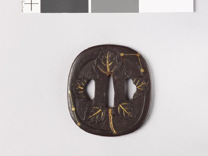 Tsuba with symbols of poem-writing at the Tanabata Festivalfront