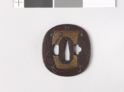 Tsuba depicting a property boat used in nō dramafront