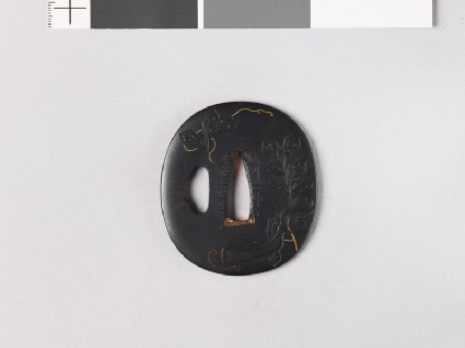 Tsuba with broad bean, leaves, and tendrilsfront