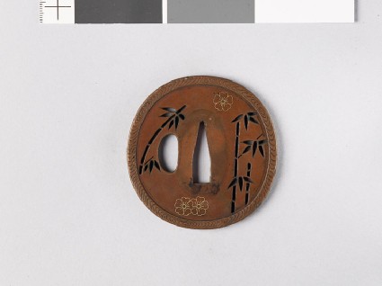 Tsuba with bamboo and cherry blossomsfront