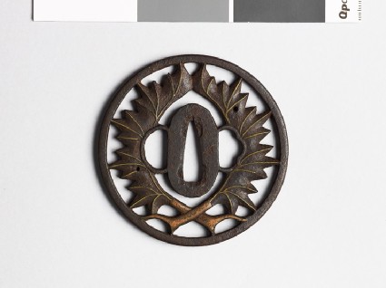 Tsuba with two leavesfront