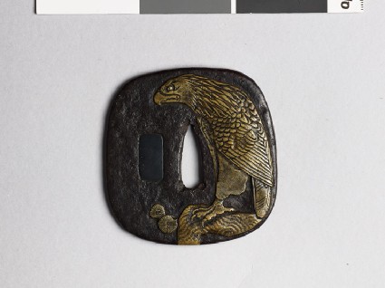 Aori-shaped tsuba with an eaglefront
