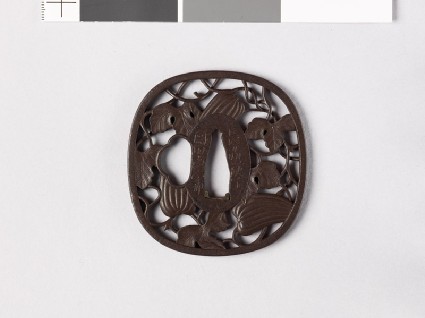Tsuba with gourd vinefront
