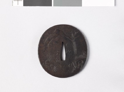 Tsuba with horses in a lanscapefront