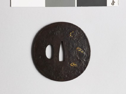 Tsuba with butterflies and plantsfront