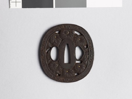 Tsuba with chrysanthemum and stylized clematisfront