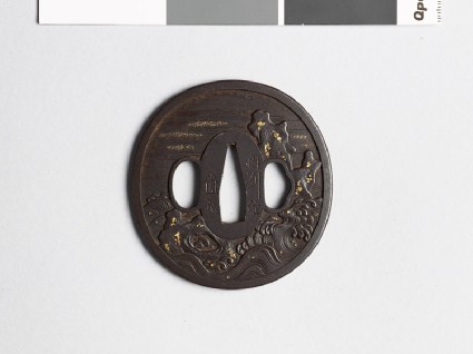 Tsuba with rocks and wavesfront