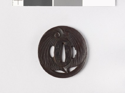 Tsuba in the form of an aoi, or hollyhock leaffront