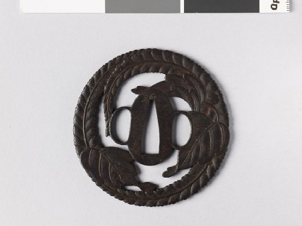 Round tsuba with wisteriafront