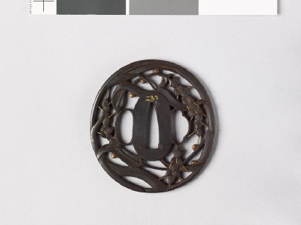 Tsuba with rice stems and dewdropsfront