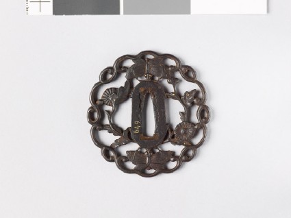 Tsuba with butterflies and asterfront