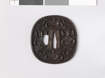Tsuba with Precious Objects and cloudsfront