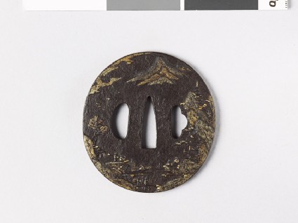 Tsuba with lake scenefront