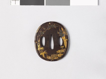 Tsuba with plants and flowersfront