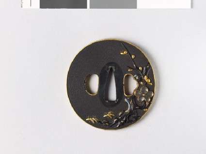 Tsuba with blossoming plum treefront