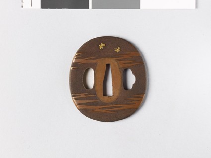 Tsuba with clouds and butterfliesfront