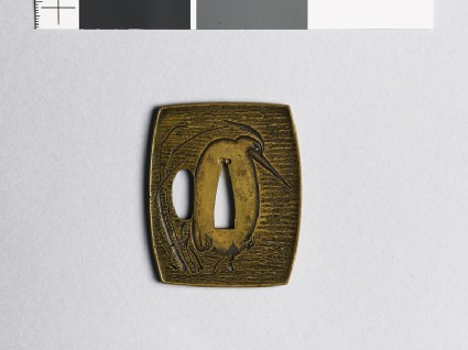 Tsuba with standing egretfront