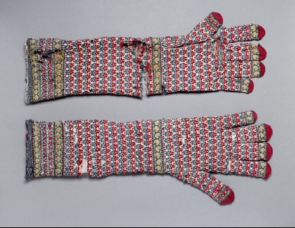 Pair of long knitted glovesside